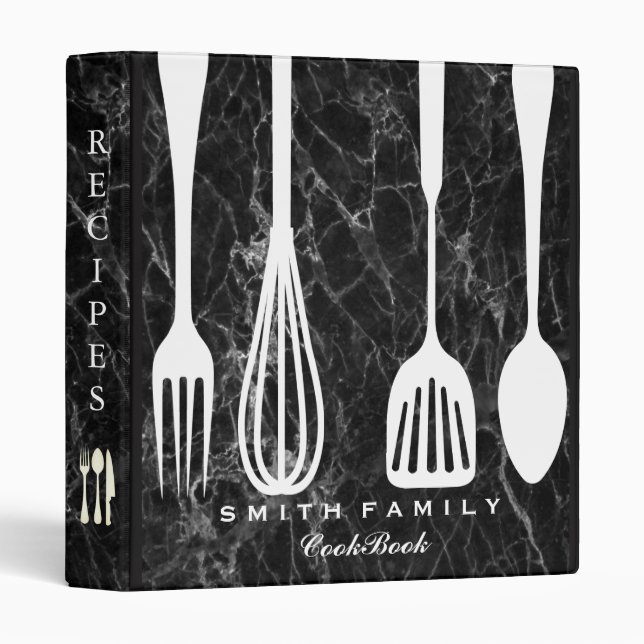 Personalized Chalkboard Family Recipe Cookbook Binder (Front/Spine)