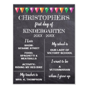 Personalized   Chalkboard First day of School Sign