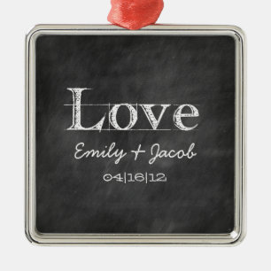 Personalized Chalkboard Love Wedding Ornament