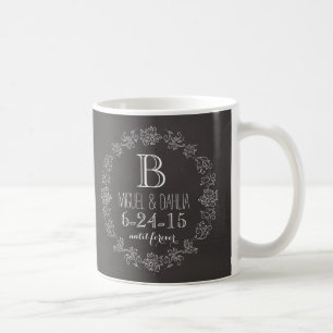 Personalized Chalkboard Monogram Wedding Date Coffee Mug