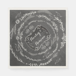 Personalized Chalkboard Wedding Paper Napkins