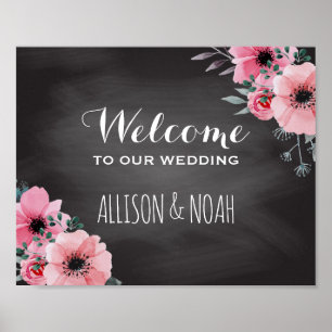 Personalized Chalkboard Wedding   Welcome Sign