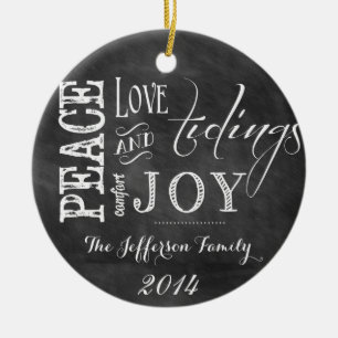 Personalized Chalkboard Words Family Ornament