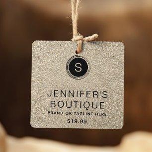 Personalized Champagne Glitter Boutique Branding Calling Card