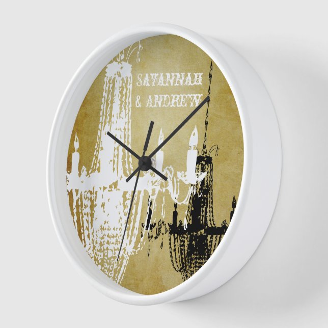 Personalized  Chandelier Wall Clock (Angle)