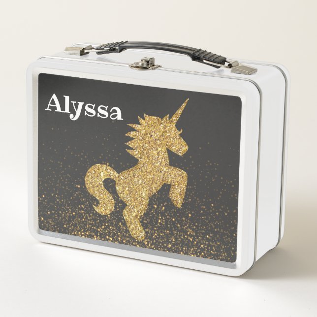 Personalized Changeable Name Unicorn Lunchbox (Front)
