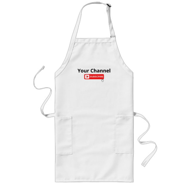 Personalized Channel Subscribe  Long Apron (Front)