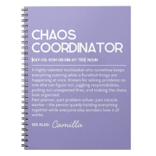 Personalized Chaos Coordinator Notebook, Funny Def Notebook