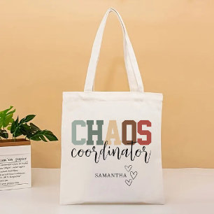 Personalized Chaos Coordinator Tote Bag, Mom Gift