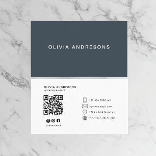 Personalized Charcoal Blue Custom Business Card