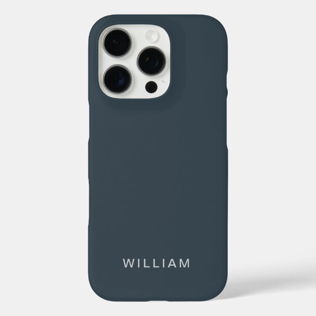 Personalized Charcoal Blue iPhone Case with Custom (Back)
