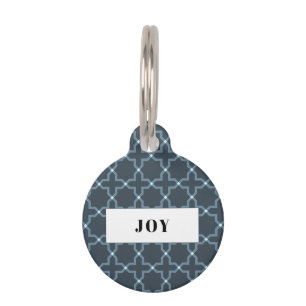 Personalized Charcoal Gray Star Pattern Pile Pet Tag