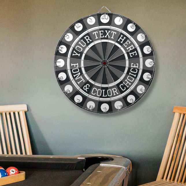 Personalized Charcoal Grey or Custom Colour Dartboard (Creator Uploaded)
