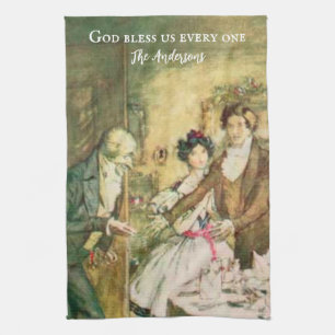 Personalized Charles Dickens Scrooge Victorian Kitchen Towel