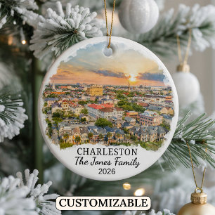 Personalized Charleston, Custom South Carolina Ceramic Ornament