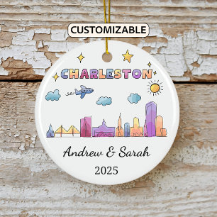 Personalized Charleston Ornament, South Carolina Ceramic Ornament