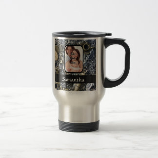 Personalized charm collage travel mug