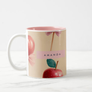 Personalized Charming Candy Apple Pattern Two-Tone Coffee Mug