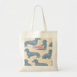 Personalized Charming Elegant Dachshund Pattern Tote Bag