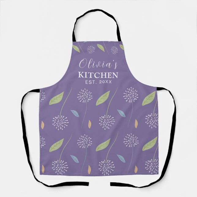 Personalized Charming Floral Wallpaper Apron (Front)