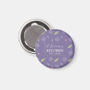 Personalized Charming Floral Wallpaper Magnet