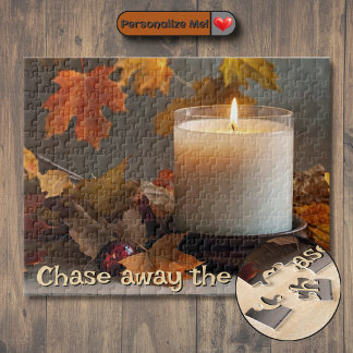 Personalized Chase Away the Gloom Autumn-Themed Jigsaw Puzzle