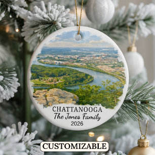 Personalized Chattanooga Ornament, Custom Tennesse Ceramic Ornament