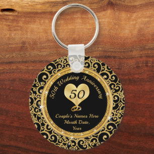 Personalized, Cheap 50th Anniversary Favours,  Keychain