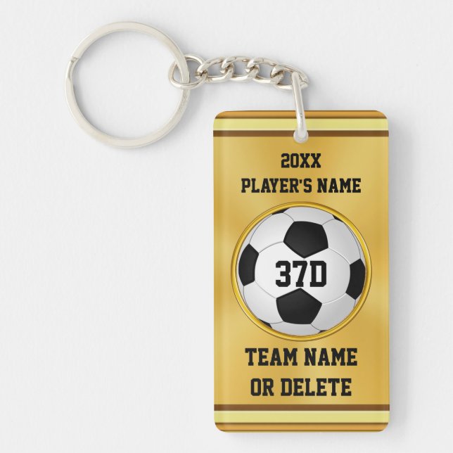 Personalized Cheap Soccer Gifts, Soccer Keychains (Front)