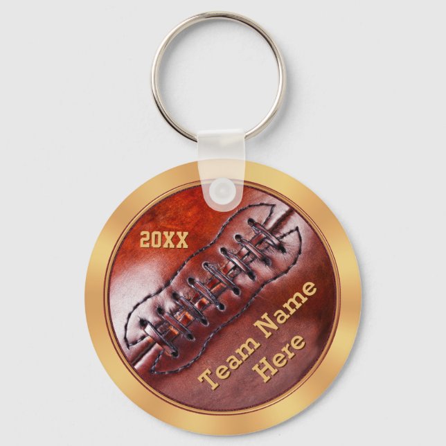 PERSONALIZED Cheap Vintage Football Team Gifts Keychain (Front)