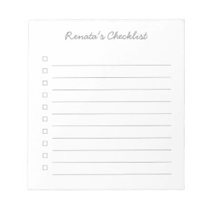 Personalized Checklist - 40 Page Notepad