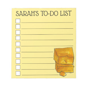 Personalized Cheddar Cheese Grocery To Do List Notepad