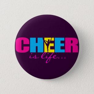 Personalized Cheer Cheerleading Purple 2 Inch Round Button
