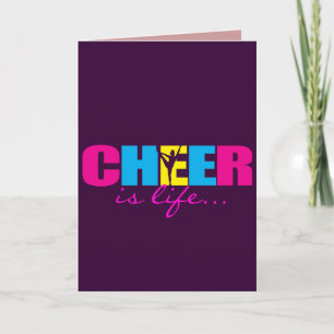 Personalized Cheer Cheerleading Purple Card
