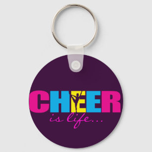 Personalized Cheer Cheerleading Purple Keychain