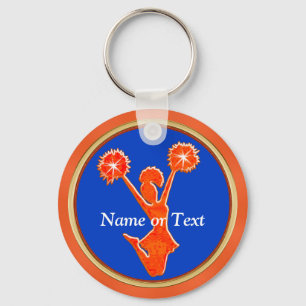 Personalized Cheer Keychains Orange and Your COLOR