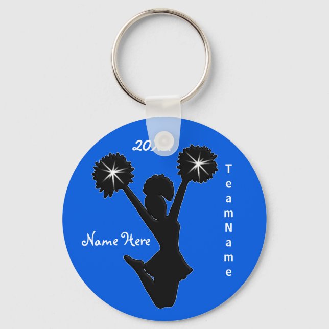 Personalized Cheer Squad Gifts with 3 Text Boxes Keychain (Front)