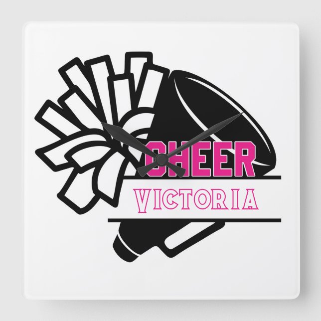 Personalized Cheer Square Wall Clock (Front)