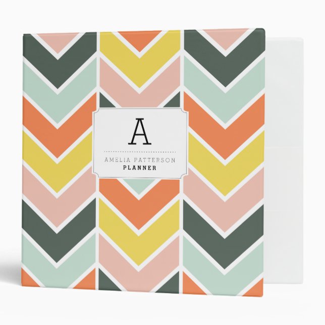 Personalized | Cheerful Chevron Binder (Front/Inside)