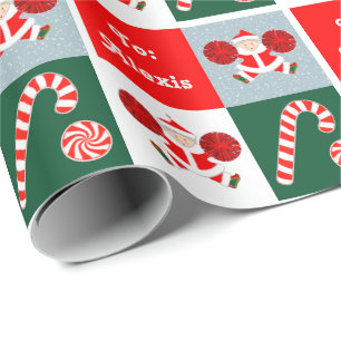 Personalized Cheerleader Holiday Gift Wrapping Pap Paper