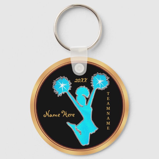 Personalized Cheerleader Keychains with YOUR TEXT (Front)
