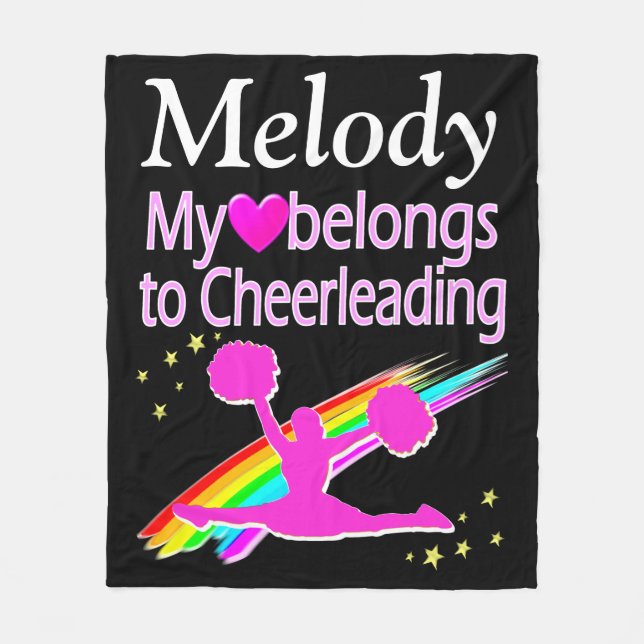 PERSONALIZED CHEERLEADER LOVE FLEECE BLANKET (Front)