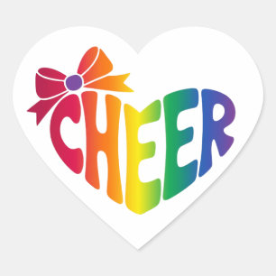 Personalized Cheerleader Name Colourful Logo Cla Heart Sticker