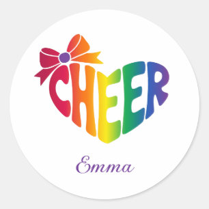 Personalized Cheerleader Name   Colourful Logo Classic Round Sticker