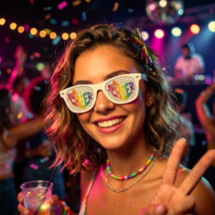 Personalized Cheerleader Name Colourful Logo Retro Sunglasses