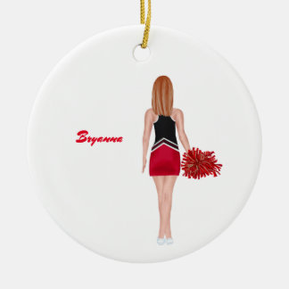 Personalized Cheerleader Ornament-Red Hair  Ceramic Ornament