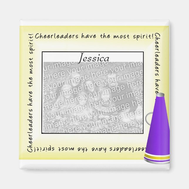 Personalized Cheerleader Photo Magnet (Front)
