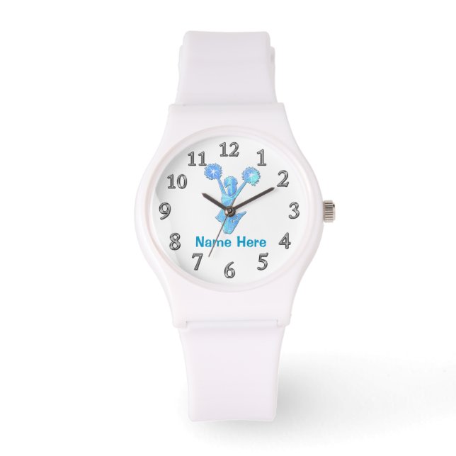 Personalized CHEERLEADERS Watch with Her NAME (Front)