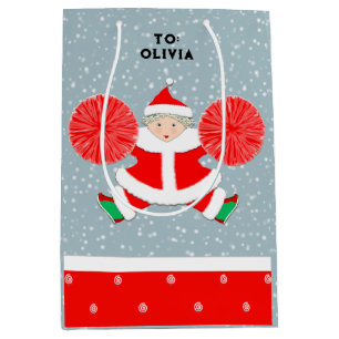 Personalized Cheerleading Christmas Medium Gift Bag