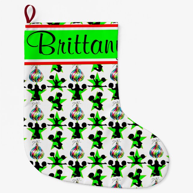 PERSONALIZED CHEERLEADING CHRISTMAS STOCKING (Front)